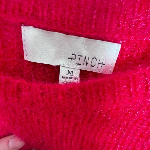 PINCH Sweater M Oversize L Knit Bright Pink Cozy pullover glimmer threads COZY - Picture 5 of 8
